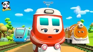 Little Panda Rescues Super Train | Super Panda Rescue Team | Thomas Train | Nursery Rhyme | BabyBus