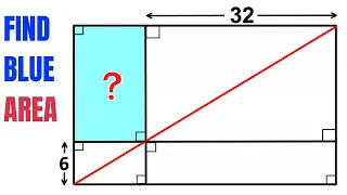 Find area of the Blue shaded Rectangle | Think outside the Box | Important Geometry skills explained