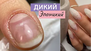 ЛАЙФХАК 🤩 Как БЫСТРО обработать РАСТРЕПАННУЮ КУТИКУЛУ? Маникюр ДВОЙНАЯ кутикула. Наращивание ногтей