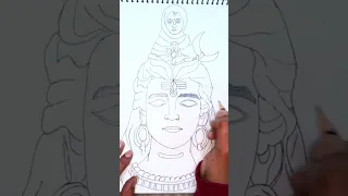 Lord Shiva Drawing🙏🙏🔱🙏|| Shiv ji sketch🔱||draw Mahadev|| #shorts