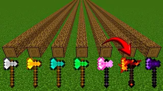 Which Axe is the fastest in the Minecraft experiment?