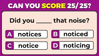 Mixed English Grammar: CAN YOU SCORE 25/25? #challenge 33