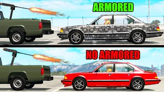 Armored Сar vs No Armored Car - Beamng drive