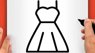 HOW TO DRAW A DRESS (EASY) - Cute A DRESS Drawing (EASY)