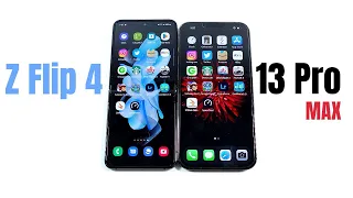 Galaxy Z Flip 4 vs iPhone 13 Pro Max Speed Test!