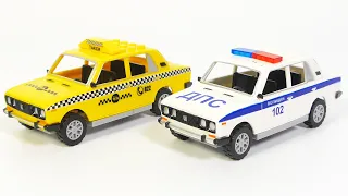 Build a Lego Police Car - Gorod masterov 5566, 3180 Vaz 2106 Zhiguli