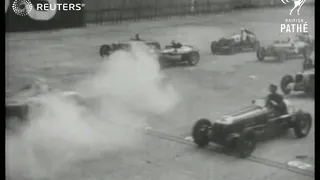 John Cobb wins auto race at Brooklands (1937)