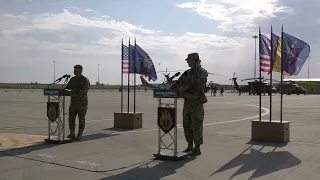 Broll of 101st Airborne Division (Air Assault) Colors Uncasing Ceremony in Romania.