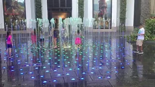 Multicolor Dry deck fountain with running lighting effects