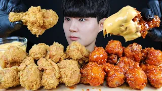 BBQ황금올리브닭다리치킨 치즈소스 리얼사운드 먹방ASMR MUKBANG Chicken&Cheese チキン チーズ ไก่ ชีส Gà Phô mai eating sounds