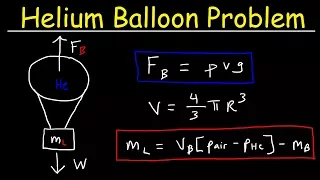 How To Calculate The Buoyant Force & Load Mass of a Helium Balloon - Physics