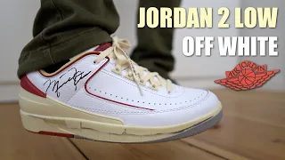 OFF WHITE AIR JORDAN 2 LOW  WHITE RED REVIEW & ON FEET...ARE THESE WORTH IT?