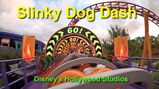 Slinky Dog Dash Roller Coaster at Sunset On Ride HD POV Walt Disney World Toy Story Land