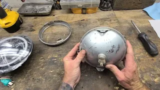 Installing a modern led headlight in a vintage honda