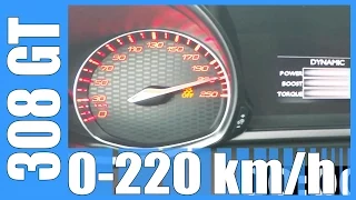 2015 NEW! Peugeot 308 GT 205 HP Acceleration Test NICE! 0-220 km/h Autobahn