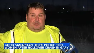 Good Samaritan helps police find injured woman in the dark after rollover car crash in NW Indiana