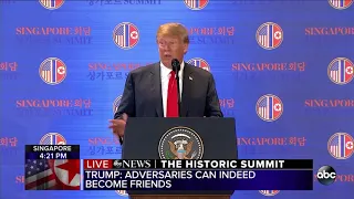 President Trump holds news conference after summit with Kim Jong Un