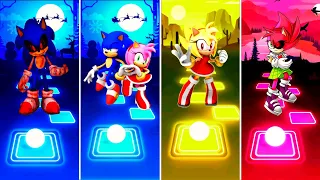 Sonic exe 🆚 Sonic love Amy Rose 🆚 Super Amy Rose 🆚 Amy Exe | Sonic Team Tiles Hop EDM Rush