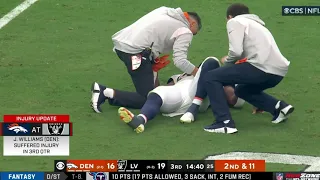 Javonte Williams Suffers Torn ACL vs Raiders (Carted Off)