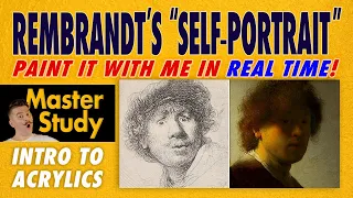 Paint Rembrandt van Rijn's "Self-Portrait” (1628)! – Master Study – Easy Intro to Acrylic Painting
