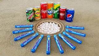 Experiment !! Cola, Sprite, Lipton, Pepsi, Fanta, Mtn Dew and Mentos Underground
