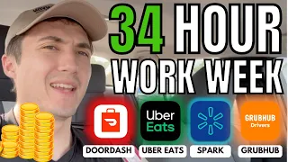 34 Hour DoorDash/Uber Eats/Spark Work Week - How Much Did I Make?