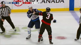 NHL Fight - Jets @ Senators - Stanley vs Brown - 12 04 2021