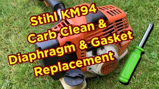 Stihl KM94 rc Combi Power Head , Carb Repair ( Carb Clean & Fitting New Diaphragm & Gaskets )🪛🔧