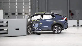 2023 Subaru Solterra driver-side small overlap IIHS crash test