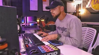 Making a Heavenly Rnb beat for Chris Brown in the Studio