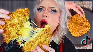 these tik tok food trends are INSANE (ramen crusted grilled cheese wtf)
