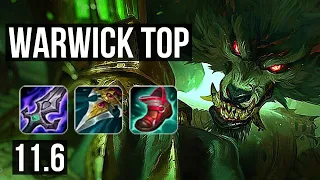 WARWICK vs RUMBLE (TOP) | 2.1M mastery, 7 solo kills, 1300+ games, Godlike | BR Diamond | v11.6