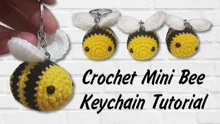 Crochet Mini Bee Keychain