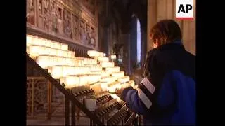 Prayers for the pope at Notre Dame mass