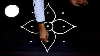 3 Dots Diwali Kolam Design | Rangoli for Beginners | Cute Daily Muggulu | Dot Rangoli Diwali 2021