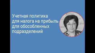 Учетная политика для налога на прибыль для обособленных подразделений