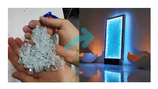 Making a pixel night light from glass pieces //amazing recycling idea