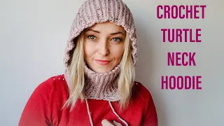 How to Crochet Turtle neck with Hoodie Super Easy for Beginners