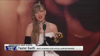 Taylor Swift announces new album, ‘The Tortured Poets Department,’ while accepting Grammy