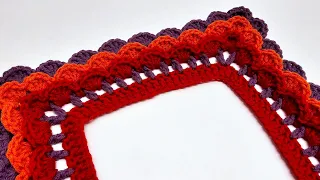 EASY Crochet Border For Blankets and More - Layered Shells Border