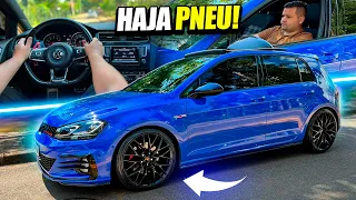 ONBOARD DE UM GOLF GTI DE 400 CV NO SOL DE 40 GRAUS