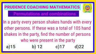 In a party every person shakes hands with eachother.If total 105 hand shakes find  number of persons