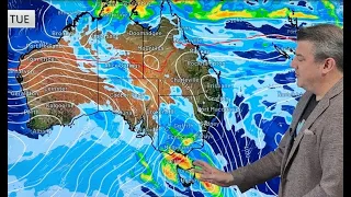 Australia 7 Day: Cooler airflows for many, SE areas have rain chances