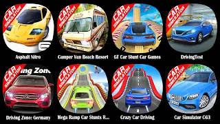 Asphalt Nitro,Camper Van Beach Resort,GT Car Stunt Car Games,DrivingTest,Driving Zone: Germany,Mega