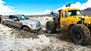 Ford Truck Sinks Into Dry Lake Bed!