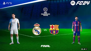 FIFA 24 - Real Madrid vs Barcelona Ft. Messi, CR7, | UCL Final Match Gameplay | PS5™ [4K60]