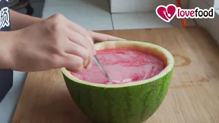 How to make Whole Watermelon Jelly - So Easy in 5 minutes