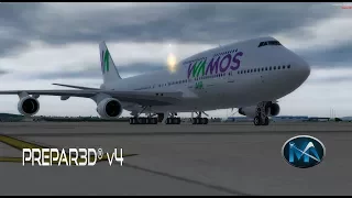 P3D V4 - VOO DE MADRID PARA PUNTA CANA (MAD-PUJ) BOEING 747 400 WAMOS AIR