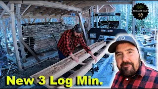 Saving Time Sawing Three Logs at Once