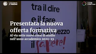 La nuova offerta formativa Univr, sette nuovi corsi all'Università di Verona | Iscrizioni 2022/23